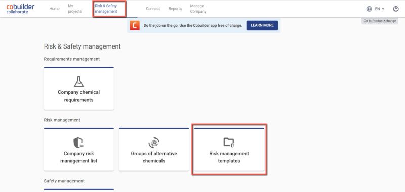 Select Risk Buttons How to create a risk management template from an existing template ...